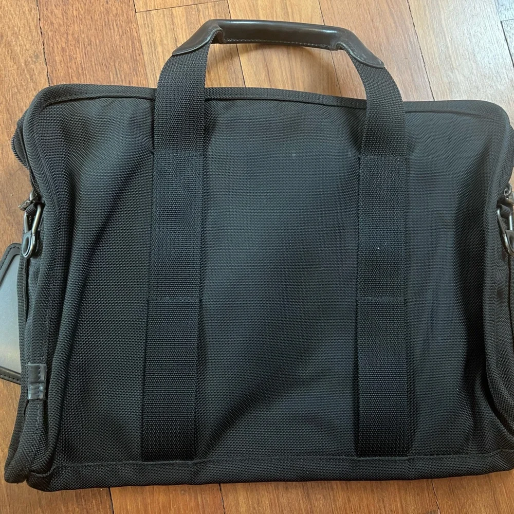 TUMI Vintage Black Messenger Bag Missing Shoulder Strap